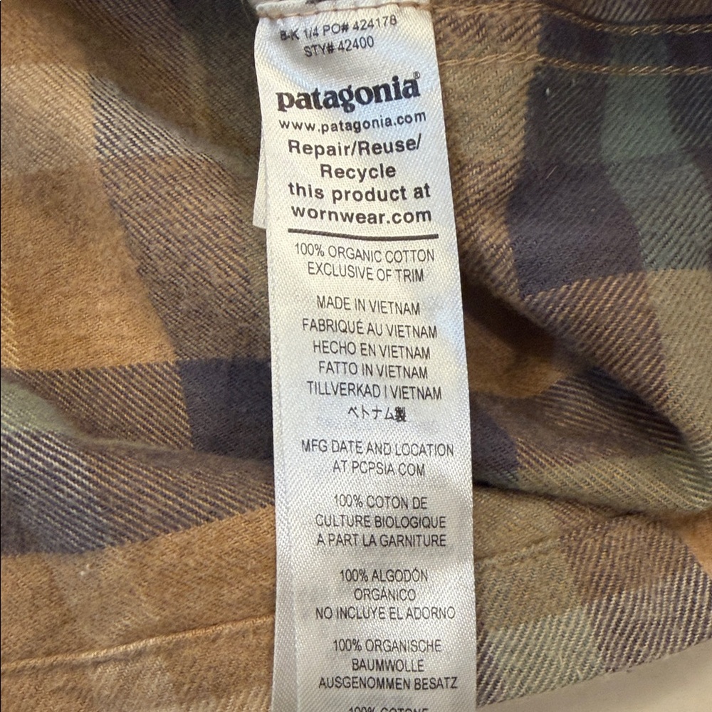 Patagonia Men's Long-Sleeved Organic Cotton Midweight Fjord Flannel Shirt Large - Picture 6 of 9